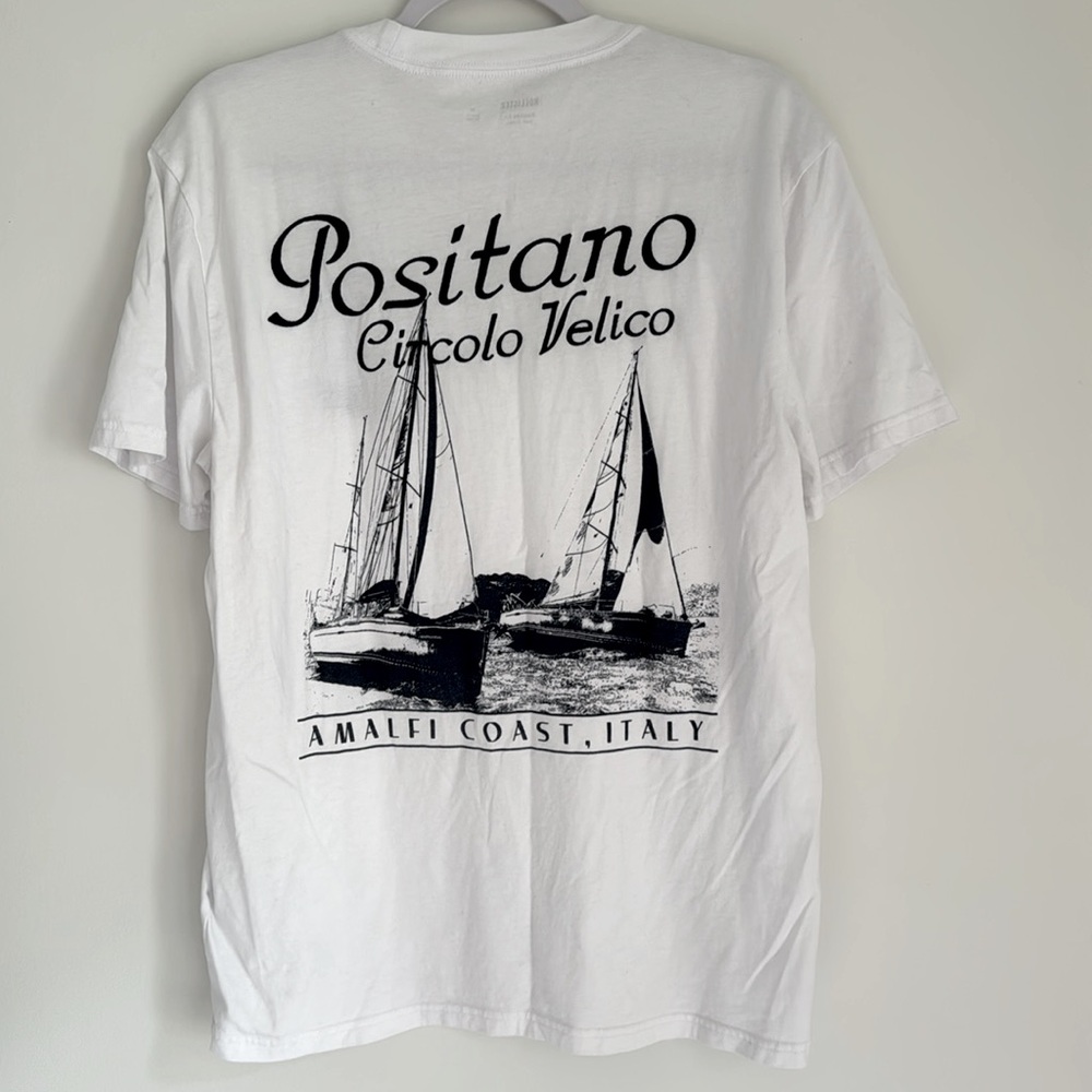 White Hollister Men’s T-Shirt with Graphic Print